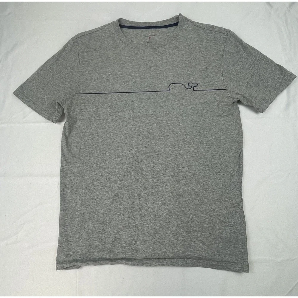 VINEYARD VINES X TSRGET GREY WHALE LINE GRAPHIC T SHIRT MENS SMALL 100% COTTON